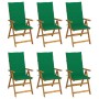 6 pcs folding garden chairs and solid acacia wood cushions by vidaXL, Garden chairs - Ref: Foro24-3064124, Price: 457,97 €, D...