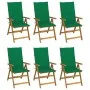 Sillas de jardín plegables 6 uds y cojines madera maciza acacia de vidaXL, Sillas de jardín - Ref: Foro24-3064124, Precio: 45...