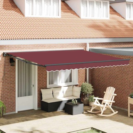 Toldo Retráctil Manual Rojo burdeos 400x300 cm tela