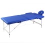 Klappbare Massageliege 2 Zonen, blaue Holzstruktur von vidaXL, Massageliegen - Ref: Foro24-110086, Preis: 192,24 €, Rabatt: %
