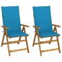 Liegende Gartenstühle, 2 Stück, Kissen aus massivem Akazienholz von vidaXL, Gartenstühle - Ref: Foro24-3064063, Preis: 184,40...