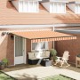 Toldo Retráctil Manual amarillo y naranja 400 x 300 cm tela