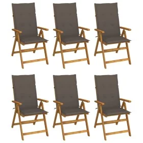 Faltbare Gartenstühle 6 Stück und Kissen Massivholz Akazie von vidaXL, Gartenstühle - Ref: Foro24-3064127, Preis: 469,06 €, R...