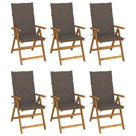 Faltbare Gartenstühle 6 Stück und Kissen Massivholz Akazie von vidaXL, Gartenstühle - Ref: Foro24-3064127, Preis: 485,05 €, R...
