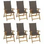 Faltbare Gartenstühle 6 Stück und Kissen Massivholz Akazie von vidaXL, Gartenstühle - Ref: Foro24-3064127, Preis: 469,04 €, R...