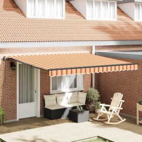 Toldo Retráctil amarillo y naranja 400 x 300 cm tela