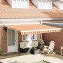 Toldo Retráctil Amarillo y Naranja 400 x 300 cm Tela y Metal