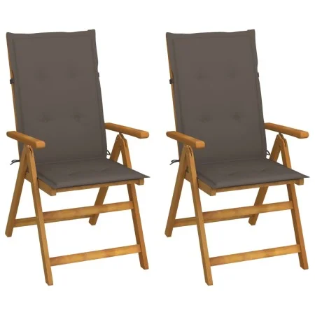 Liegende Gartenstühle, 2 Stück, Kissen aus massivem Akazienholz von vidaXL, Gartenstühle - Ref: Foro24-3064067, Preis: 194,50...