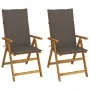 Liegende Gartenstühle, 2 Stück, Kissen aus massivem Akazienholz von vidaXL, Gartenstühle - Ref: Foro24-3064067, Preis: 194,50...