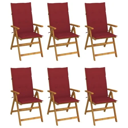 6 pcs folding garden chairs and solid acacia wood cushions by vidaXL, Garden chairs - Ref: Foro24-3064128, Price: 447,35 €, D...