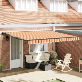 Toldo Retráctil Amarillo y Naranja 400x300 cm tela