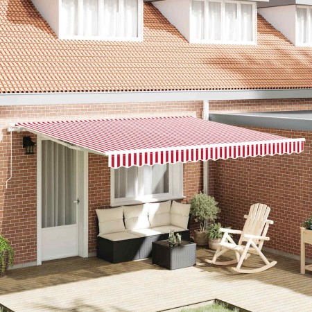 Toldo Retráctil red and white 400 x 300 cm Poliéster