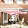 Toldo Retráctil red and white 400 x 300 cm Poliéster