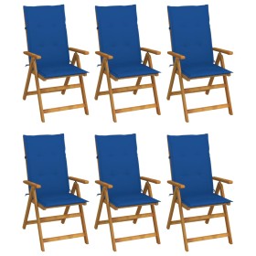 6 pcs folding garden chairs and solid acacia wood cushions by vidaXL, Garden chairs - Ref: Foro24-3064129, Price: 481,33 €, D...