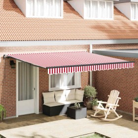 Toldo Retráctil Manual red and white 400 x 300 cm tela