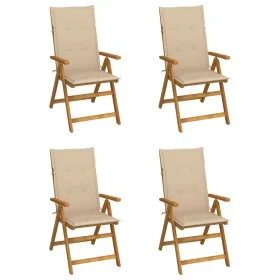Liegende Gartenstühle mit 4 Kissen aus massivem Akazienholz von vidaXL, Gartenstühle - Ref: Foro24-3065350, Preis: 336,46 €, ...