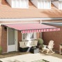 Toldo Retráctil Manual Rayas rojas y blancas 400x300 cm tela
