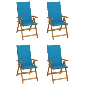 Reclining garden chairs 4 pcs solid acacia wood cushions by vidaXL, Garden chairs - Ref: Foro24-3065351, Price: 318,52 €, Dis...