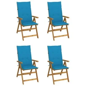 Reclining garden chairs 4 pcs solid acacia wood cushions by vidaXL, Garden chairs - Ref: Foro24-3065351, Price: 337,84 €, Dis...