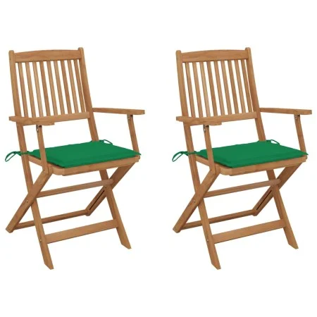 2 Stück klappbare Gartenstühle und Kissen aus massivem Akazienholz von vidaXL, Gartenstühle - Ref: Foro24-3064595, Preis: 149...