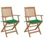 2 Stück klappbare Gartenstühle und Kissen aus massivem Akazienholz von vidaXL, Gartenstühle - Ref: Foro24-3064595, Preis: 149...