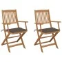 2 Stück klappbare Gartenstühle und Kissen aus massivem Akazienholz von vidaXL, Gartenstühle - Ref: Foro24-3064598, Preis: 157...