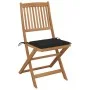 4 pcs folding garden chairs and solid acacia wood cushions by vidaXL, Garden chairs - Ref: Foro24-3064678, Price: 218,03 €, D...