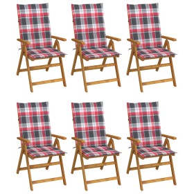 6 pcs folding garden chairs and solid acacia wood cushions by vidaXL, Garden chairs - Ref: Foro24-3064132, Price: 490,98 €, D...