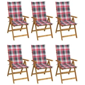 6 Stück klappbare Gartenstühle und Kissen aus massivem Akazienholz von vidaXL, Gartenstühle - Ref: Foro24-3064132, Preis: 466...