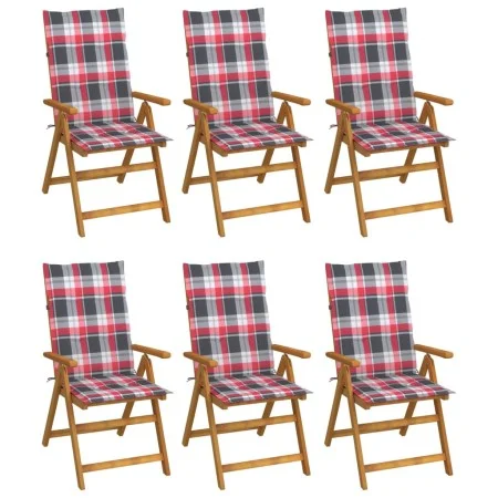 6 Stück klappbare Gartenstühle und Kissen aus massivem Akazienholz von vidaXL, Gartenstühle - Ref: Foro24-3064132, Preis: 466...