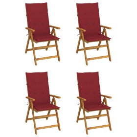 Liegende Gartenstühle mit 4 Kissen aus massivem Akazienholz von vidaXL, Gartenstühle - Ref: Foro24-3065356, Preis: 342,74 €, ...