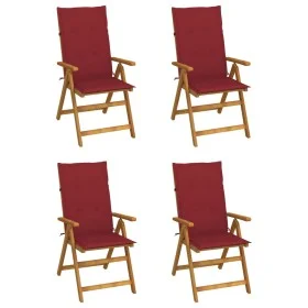 Reclining garden chairs 4 pcs solid acacia wood cushions by vidaXL, Garden chairs - Ref: Foro24-3065356, Price: 336,50 €, Dis...