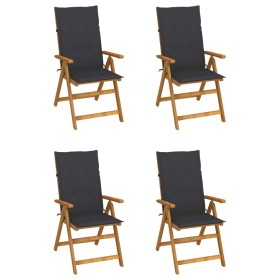 Liegende Gartenstühle mit 4 Kissen aus massivem Akazienholz von vidaXL, Gartenstühle - Ref: Foro24-3065347, Preis: 330,78 €, ...