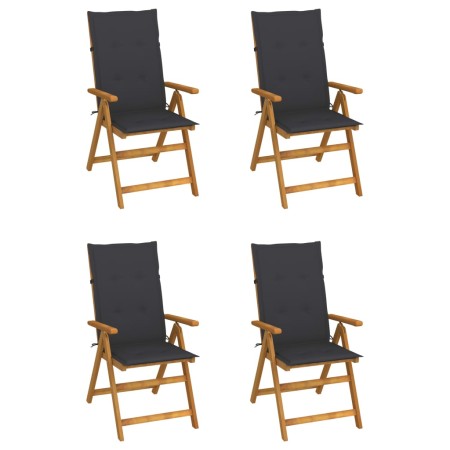 Liegende Gartenstühle mit 4 Kissen aus massivem Akazienholz von vidaXL, Gartenstühle - Ref: Foro24-3065347, Preis: 330,78 €, ...