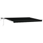 Toldo Retráctil con luces de tiras LED Negro 400 x 300 cm tela
