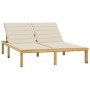 Doppelliege und cremefarbene Kissen aus imprägniertem Kiefernholz von vidaXL, Liegen - Ref: Foro24-3065881, Preis: 205,98 €, ...