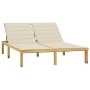 Tumbona doble y cojines crema madera pino impregnada de vidaXL, Tumbonas - Ref: Foro24-3065881, Precio: 213,30 €, Descuento: %