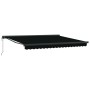 Toldo Retráctil Manual Negro 400 x 300 cm Tela, Metal