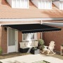Toldo Retráctil Manual Negro 400x300 cm tela