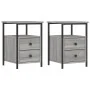 Bedside tables 2 units engineered wood gray Sonoma 34x35.5x50 cm by vidaXL, Nightstands - Ref: Foro24-826020, Price: 84,52 €,...