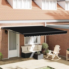 Toldo Retráctil Negro 400x300 cm tela