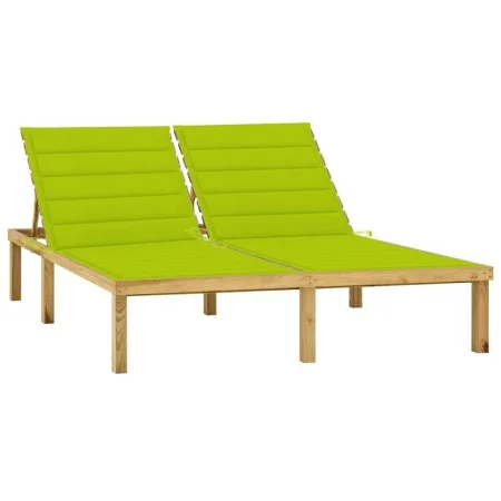 Double lounger and bright green cushions impregnated pine wood by vidaXL, Loungers - Ref: Foro24-3065890, Price: 205,52 €, Di...
