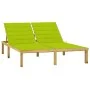 Double lounger and bright green cushions impregnated pine wood by vidaXL, Loungers - Ref: Foro24-3065890, Price: 205,52 €, Di...