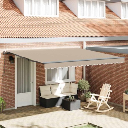 Toldo Retráctil Manual Beige 400 x 300 cm tela