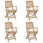 Sillas de jardín plegables 4 uds y cojines madera maciza acacia de vidaXL, Sillas de jardín - Ref: Foro24-3064620, Precio: 20...