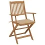 4 Stück klappbare Gartenstühle und Kissen aus massivem Akazienholz von vidaXL, Gartenstühle - Ref: Foro24-3064620, Preis: 211...