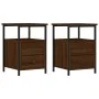 Bedside tables 2 units engineered wood brown oak 34x35.5x50cm by vidaXL, Nightstands - Ref: Foro24-826022, Price: 72,16 €, Di...
