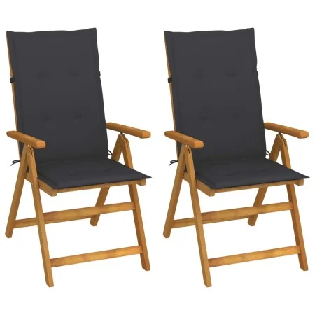 Liegende Gartenstühle, 2 Stück, Kissen aus massivem Akazienholz von vidaXL, Gartenstühle - Ref: Foro24-3064059, Preis: 180,41...