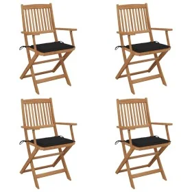 Sillas de jardín plegables 4 uds y cojines madera maciza acacia von vidaXL, Gartenstühle - Ref: Foro24-3064624, Preis: 207,06...