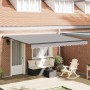 Toldo Retráctil Manual Gris claro 400 x 300 cm tela